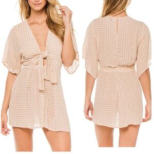 FAITHFULL THE BRAND Vinci Mini Dress in Kivotos Print Dress Size: L